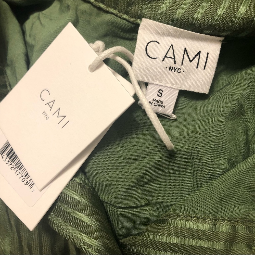 Cami NYC Constance Stripe Cotton & Silk Blend Romper Ivy Size S - Picture 3 of 7